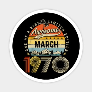 Awesome Since March 1970 Vintage 53rd Birthday Magnet